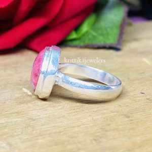 925 Sterling Silver <b>Statement</b> <b>Ring</b> for Women Handmade Healing Crystals Jewelry Bezel Setting Classic Style Perfect Gift for Her - Product Image 4