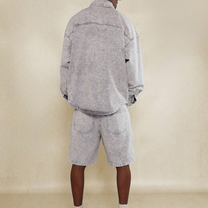 Nouveau design Ensemble de shorts pour hommes Ensemble de shorts pour hommes avec imprimé denim Ensemble de shorts pour hommes en tissu solide - Product Image 3
