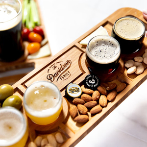 Tabla de café y té de madera personalizada, bandeja de vuelos de cerveza <span class=keywords><strong>para</strong></span> regalos de <span class=keywords><strong>aniversario</strong></span>, platos desechables - Product Image 2
