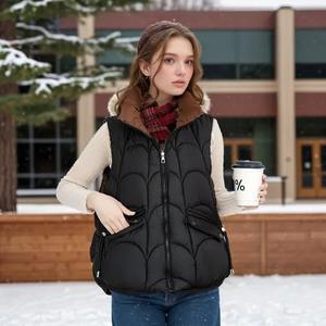 2024 mode hiver court ample sans manches chaud femme gilet veste Parkas haut décontracté dames vers le bas coton - Product Image 3