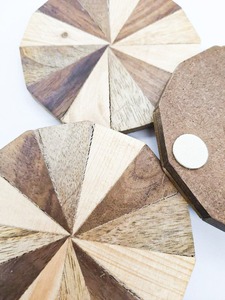 Posavasos de madera redondos para Barra de Casa Juego de posavasos de madera Posavasos de madera redondos personalizados - Product Image 2