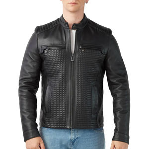 Chaqueta de Cuero Vacuno Resistente al Agua de Alta Calidad para Hombre, Impresión Personalizada, Chaquetas de Cuero de Moda, Servicio OEM - Product Image 5