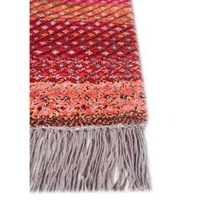 Alfombras Manchaha a Rayas Tejidas a Mano con Lana y Seda de Bambú Rojas y Naranjas para Uso Doméstico LES-1765 - Product Image 4