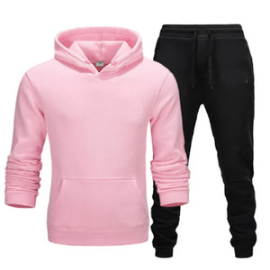 Automne hommes survêtement sweats à capuche + pantalons 2 pièces ensembles haute qualité hiver Streetwear survêtement - Product Image 1