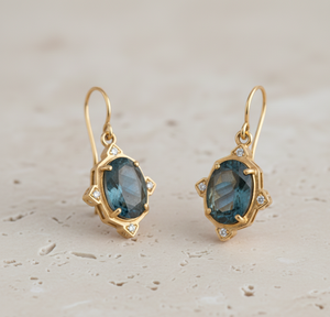 Boucles d'oreilles pendantes en labradorite naturelle tendance, argent sterling, à porter tous les jours, bijoux en pierres précieuses, cadeau pour mariage - Product Image 1