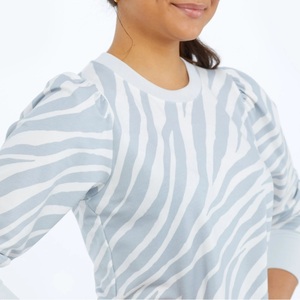 Women's Casual Anti-Shrink Printed Crewneck Pullover <b>Top</b> Long Sleeve Sweatshirt Breathable Terry Cotton 100% Cotton <b>Winter</b> - Product Image 4