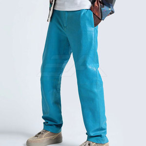 Pantalones de Cuero Casuales Ligeros y Rectos de Primera Calidad, Cintura Media para Hombre, Precio de Fábrica al por Mayor, Logotipo Personalizado - Product Image 5