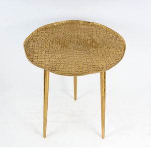 Ensemble de 2 tables d'appoint en aluminium plaqué or de conception attrayante pour la décoration de la chambre Table d'appoint pour la maison - Product Image 5