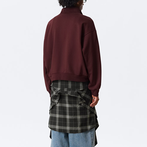 Sweat-shirt à col rond en coton personnalisé pour homme, motif uni, approvisionnement ODM, méthode de tissage teint en pièce pour les vêtements de saison hivernale - Product Image 3