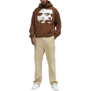 Sweat à capuche pour homme, imprimé personnalisé, vintage, délavé à l'acide, avec strass, coupe classique, service OEM - Product Image 1