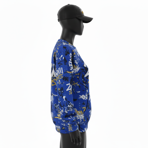 <b>Women</b> Pullover Sweatshirt High Quality Cotton Poly Fleece Warm <b>Blue</b> Printed Sublimation Custom Logo <b>Women</b> breathable Sweatshirts - Product Image 3