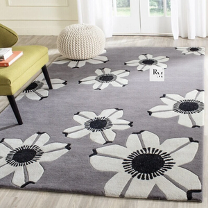 Luxury Modern Style <b>Large</b> Floral Design Wool <b>Rug</b> Hand Tufted Low Pile Carpet for Home Bedroom <b>Living</b> <b>Room</b> Kids-Area <b>Rugs</b> Sets - Product Image 2