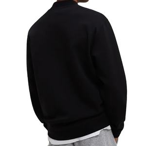 OEM Custom <b>Mock</b> Neck Blank Plain French Terry Oversized 100% Cotton Drop Shoulder Pullover Crew neck Sweatshirts - Product Image 2
