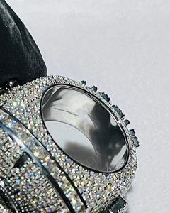 แหวนเพชรมอยส์ซาไนต์ประดับเพชรสีเงินสไตล์ฮิปฮอปยอดนิยมสั่งได้ตามต้องการ - Product Image 2