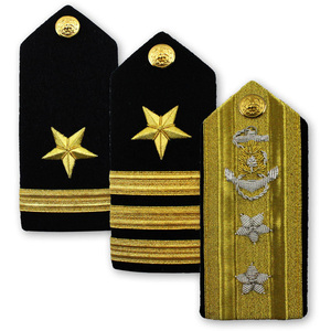 Hombreras personalizadas hechas a mano con bordado para uniformes formales Opciones de logotipo disponibles Epaulette Etiqueta de hombro Fabricante - Product Image 1