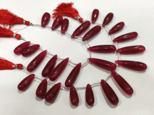 Tự Nhiên Của <span class=keywords><strong>Ruby</strong></span> Handmade Chất Lượng Cao Dài Tear Drop Đồng Bằng Mịn Hạt Sợi 1-1.5 Inch Kích Thước 8-Inch Chiều Dài - Product Image 5