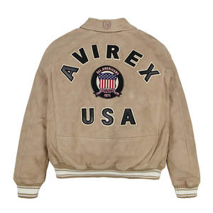 Vente en gros Veste Avirex en cuir professionnelle de haute qualité avec chapeaux Veste Avirex en cuir de vachette et daim de qualité supérieure pour hommes - Product Image 3