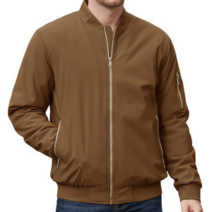 Blouson d'aviateur pour hommes Fermeture à glissière avec logo personnalisé OEM à manches longues et poignets élastiques Veste pour hommes Vestes pour hommes - Product Image 3