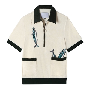 Chemise cabana personnalisée pour hommes OEM Chemise respirante à manches courtes en lin et coton mélangés avec col de camp Chemise de villégiature d'été de marque privée - Product Image 5