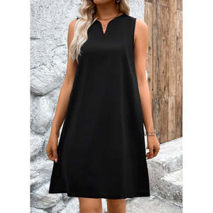 Vestido Mini de Crepé Brillante con Tirantes y Escote en V de Jane's para Mujer, con Detalles de Corte Amplio, para Uso Casual de Día y de Noche - Product Image 5