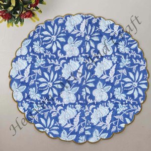 Handmade Printed Modern Round Table Napkin 100% Cotton Unique Design for <b>Airplane</b>, Hotels and Home Use EN103 - Product Image 4