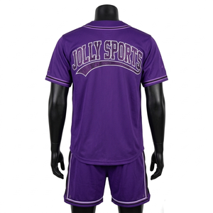 Ensemble short de baseball pour homme en polyester respirant, maille filetée, avec panneaux contrastants et logo personnalisé par sublimation. - Product Image 2