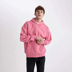 Sweat à capuche décontracté surdimensionné pour homme, mode streetwear, hiver, thermique, uni, respirant, logo brodé, polaire français, 100% coton - Product Image 4