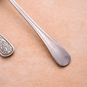 <b>Set</b> of 2 <b>Silver</b> Blossom <b>Tea</b> Spoons with Elegant Flower Design - Product Image 3