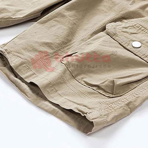 Short cargo pour homme en coton décontracté de couleur unie avec logo personnalisé avec fonction de séchage rapide Offre Spéciale la mode - Product Image 4