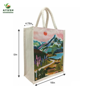 Sustainable Fashion Reusable & Stylish Jute Tote Bags with Handles For Eco Lifestyle Office Use & Summer <b>Shopping</b> - Product Image 2