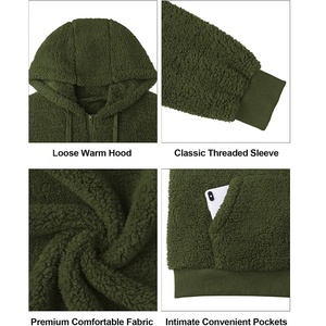 Sweat à capuche en sherpa éco-responsable pour homme, design personnalisé OEM, fermeture éclair tendance, vêtements de rue pour l'hiver, différentes couleurs pour l'extérieur - Product Image 6
