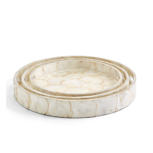 Nouvel Arrivage Meilleure Qualité MDF & MOP Accent Rond Plateaux De Service MOP Incrusté Serveware Fabriqué À La Main Vietnam Lavihexco LVMT1611 - Product Image 3