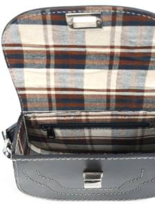 Black Leather Saddle <b>Bag</b> Womens Crossbody Purse Contrast Stitching Vintage Fashion Zipper Single <b>Strap</b> Water Resistant Shoulder - Product Image 3