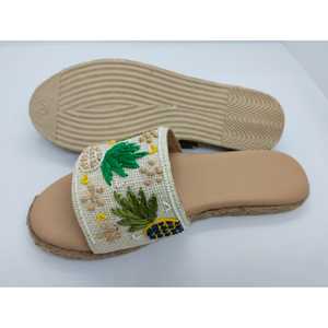 Handmade New Fashion Trend Design Daily Wear Espadrille Sandals with Jute Fabrics with Beads, Sequence and Raffia <b>Decoration</b> - Product Image 4