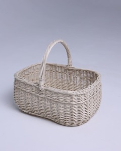 Cesta de Mimbre Blanca Hecha a Mano con Asa, Cestas de Almacenamiento Hechas a Mano, Ratán Natural, Modernas, Multifuncionales, Hechas en Vietnam - Product Image 2