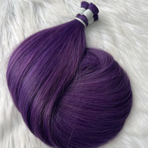 Extensiones de Cabello Humano Vietnamita de Doble Trama, Largas y Lisas, Color Morado, Cutículas Alineadas - Product Image 1