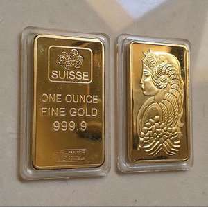 Vente en gros Simulé 1kg Barre d'or suisse Bloc d'or Brique d'or Accessoires cadeaux et ornements en vente - Product Image 2