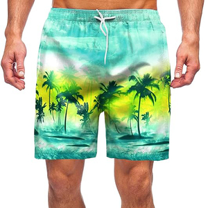Shorts de plage formels unisexes d'été, motif uni, extensibles, maillot de bain, teinture unie, séchage rapide, respirant, toile polyester/coton - Product Image 4