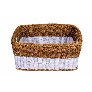 Nouveau panier de rangement tressé à la main en jacinthe d'eau et jonc de mer avec poignée, fabriqué au Bangladesh, collection 2026 - Product Image 1
