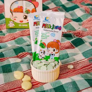 Dulces duros con sabor a melón de agua dulce de la marca Dai Long, deliciosos dulces comprimidos para todos los niños empaquetados en una bolsa - Product Image 1