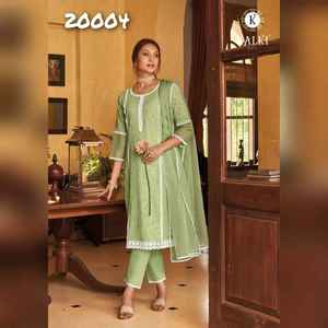 Magnifique à la recherche de la dernière collection Pantalon Kurti en pur coton d'excellente qualité avec Dupatta avec accessoire de travail Fournisseur mondial - Product Image 5