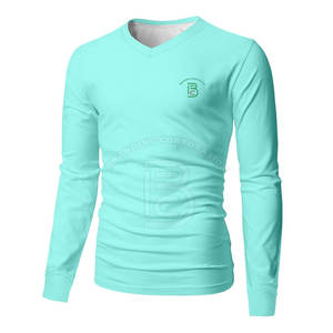 เสื้อยืดแขนยาวคอวีฤดูร้อน น้ำหนักเบา ระบายอากาศได้ดี สไตล์สตรีทแวร์ เสื้อคอวีสไตล์คลาสสิก - Product Image 4