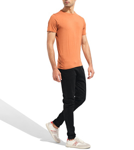 80% polyester 20% coton couleur Orange personnalisé gratuit marque en gros été Offre Spéciale hommes t-shirt - Product Image 6