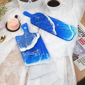 HERMOSA tabla de cortar hecha a mano de resina, tabla de cortar con remolino de agua y patrón de efecto de mármol utilizado en el hogar y el hotel - Product Image 2