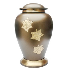 Urna Funeraria Americana para Adultos, Elegante Urna de Metal para Cenizas con Detalle de Hojas de Arce - Product Image 6
