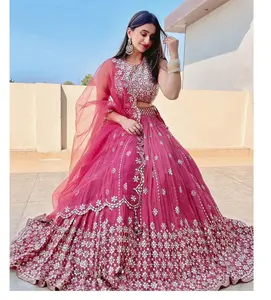 Gaya Bollywood Lehnga Choli Spesial Fungsi Lehenga Choli untuk Pakaian Pernikahan dengan Harga Grosir
