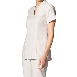 Customizable Summer Uniform <b>Set</b> Salon Scrub Suit with Top Pant Cotton Polyester Girls all Sizes Your Own Logo MADE BY BS 2026 - Product Image 1