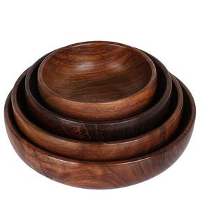 Juego de 4 cuencos para servir de madera de acacia hechos a mano modernos de la marca RMW de calidad superior para exhibiciones de fiestas de frutas, regalos de negocios, venta al por mayor - Product Image 1