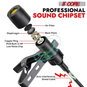 5 Core <b>Microphone</b> Professional Lavalier Mic Wearable Omnidirectional <b>Condenser</b> 3.5mm Body Microfono - Product Image 3