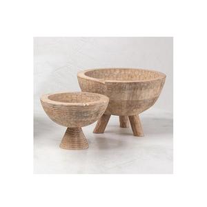 Ensemble de deux bols à fruits en bois de haute qualité, écologiques et attrayants, de tailles différentes, pour les fêtes de mariage - Product Image 1